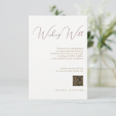 Bourgogne Passie Bruiloft Wishing Well QR Code Informatiekaartje (Staand voorkant)
