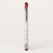 Bourgogne Perzik Bloemblush Strepen Monogram Case-Mate iPhone Case (Achterkant/links)