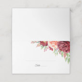 Bourgogne Perzik Roos Foliage Waterverf Bruiloft (Buitenkant ongevouwen)