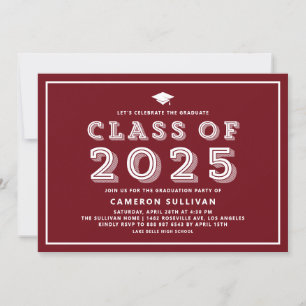 Bourgogne Pet Klasse van 2024 Retro Afstuderen Kaart