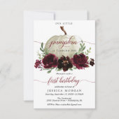 Bourgogne Petit Citrouille Invitation d'anniversai (Devant)