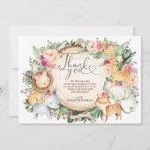 Bourgogne Pink Jungle Safari Animaux Carte de reme (Devant)