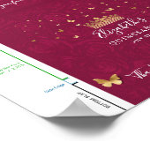 Bourgogne Plum Gold DIY Snoep Bar Wrapper Sjabloon Poster (Hoek)