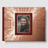 Bourgogne Real Foil Funeral Livres d'invités Maroo (Recto)