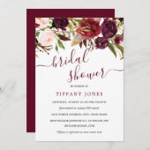 Bourgogne Red Bloom Bridal Show Invitation (Devant / Derrière)