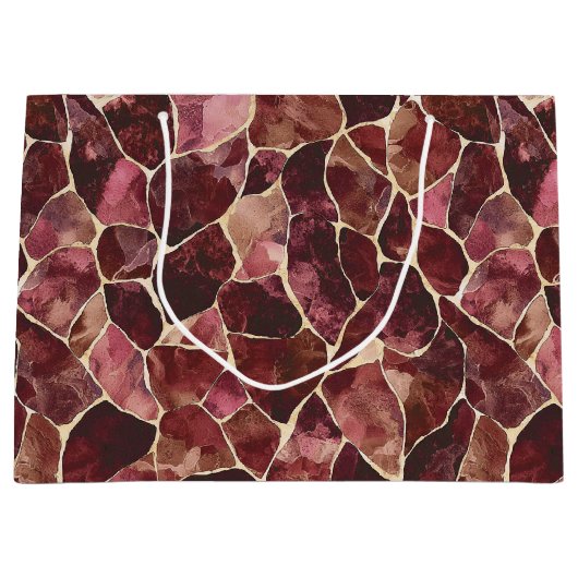 Bourgogne Red Chic Abstract Vrijgezellenfeest Groot Cadeauzakje (Voorkant)