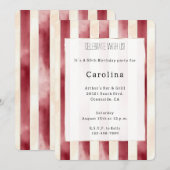 Bourgogne Red Cream 50ste verjaardag Kaart (Voorkant / Achterkant)