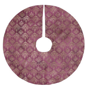 Bourgogne Red Gold Damask Kerstboom Rok