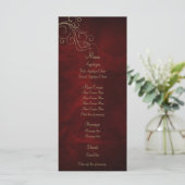 Bourgogne Red Gold Elegant Wedding Menu Rack Kaart (Staand voorkant)