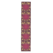 Bourgogne Red Gold Flowers Holiday Table Runner Medium Tafelloper (Voorkant)
