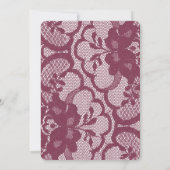 Bourgogne Red Lace Gold Mariage Royal Invitation (Dos)