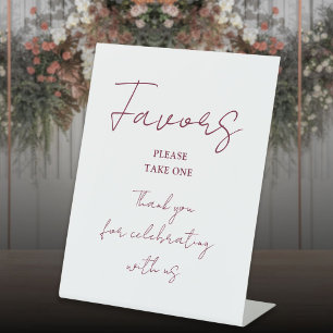 Bourgogne Red Minimalist Elegant Script Favorieten Reclamebord Met Voetstuk