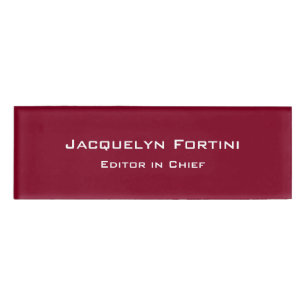 Bourgogne Red Plain Elegant Modern Minimalist Naambadge