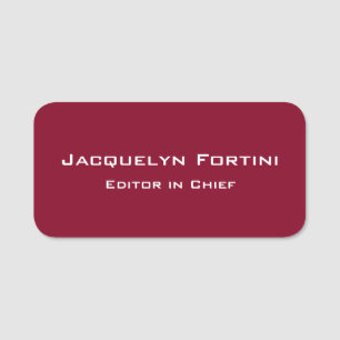 Bourgogne Red Plain Elegant Modern Minimalist Naamplaatje