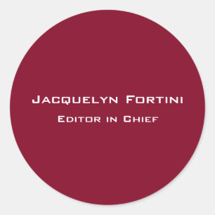 Bourgogne Red Plain Elegant Modern Minimalist Ronde Sticker