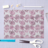 Bourgogne Red Silver Floral Tissuepapier (Craft)