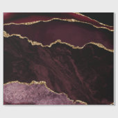 Bourgogne Rode Agaat Faux Gold Glitter Cadeaupapier (Vlak)