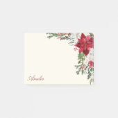 Bourgogne Rode Bloemen Kerstboeket met naam Post-it® Notes (Voorkant)