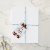 Bourgogne Rode Bloemen Rustieke Boho Gift label Cadeaulabel (Met Touw)