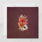 Bourgogne Rode Herfst Bloemen Script 90ste Verjaar Kaart (Achterkant)