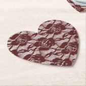 Bourgogne Rode Kant Bloemen Kartonnen Onderzetters (Gekanteld)