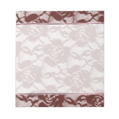 Bourgogne Rode Kant Bloemen Notitieblok (Voorkant)