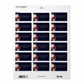 Bourgogne Rode Marine Bloemen Rustieke Boho Adresl Etiket (Full Sheet)