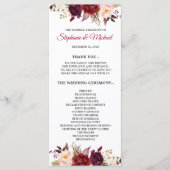 Bourgogne Rode Marsa Bloemen Rustieke Boho Program Programma (Voorkant)