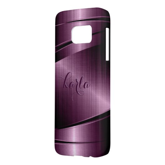 Bourgogne-rode metallic textuur Case-Mate samsung galaxy hoesje (Achterkant Links)