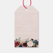 Bourgogne Rode Navy Floral Geometric cadeau label Cadeaulabel (Achterkant)