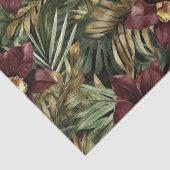 Bourgogne Rode Orchidee Bloemen Tissuepapier (Detail)