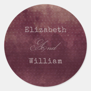Bourgogne Rode Wijn Waterverf  Fall Wedding Ronde Sticker