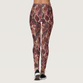 Bourgogne Rood Abstract Leggings (Achterkant)
