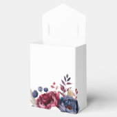 Bourgogne Rood blos roze bloemenbruiloft waterverf Bedankdoosjes (Geopend)