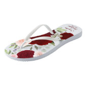 Bourgogne Rood & Blush Roze Boho Rozen bruiloft Teenslippers (Schuin)
