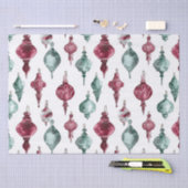 Bourgogne Rood Groene Kerst Ornamenten Tissuepapier (Craft)