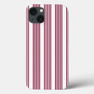 Bourgogne rood met wit vijfstrips iPhone 13 hoesje