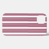 Bourgogne rood met wit vijfstrips Case-Mate iPhone case (Achterkant (horizontaal))