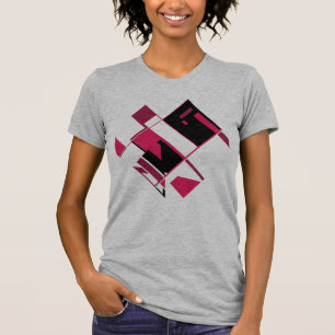 Bourgogne Rood Zwart Abstract Geometrische MCM Loo T-shirt