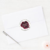 Bourgogne-Roos | Bruiloft | Dank u Ronde Sticker (Envelop)
