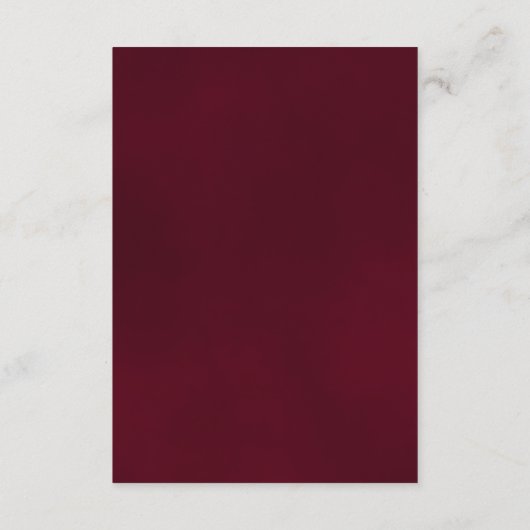 Bourgogne Roos Elegante bruiloft Details QR Code Informatiekaartje (Achterkant)