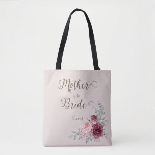 Bourgogne Roos Floral Moeder van de Bride Draagtas