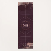 Bourgogne & Roos Gold, Body Alignment Lines Custom Yogamat (Voorkant)