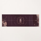 Bourgogne & Roos Gold, Body Alignment Lines Custom Yogamat (Voorkant (horizontaal))
