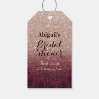 Bourgogne & Roos Gold Ombre Vrijgezellenfeest Favo Cadeaulabel