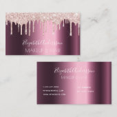Bourgogne roos goud druppels make-up haar visitekaartje (Voorkant / Achterkant)