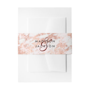 Bourgogne & Roos Goud Marmer Bruiloft Monogram Uitnodigingen Wikkel