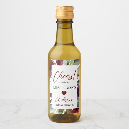 Bourgogne Roos Mini Wijnflesje Etiket (Voorkant)