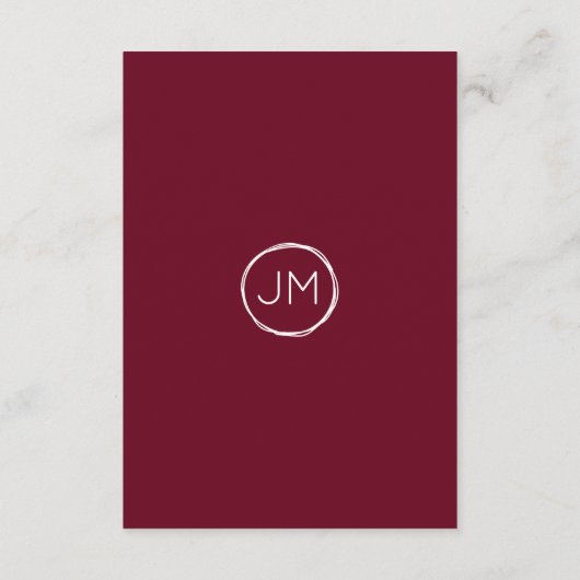 Bourgogne Rose Boeket Trouwinformatie Kaarten (Achterkant)