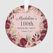 Bourgogne rose Floral 100e anniversaire Keepsaké (devant)